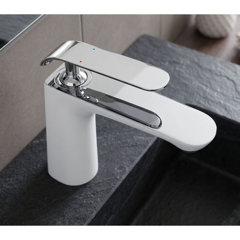 Robinet PaulGurkes blanc chrom pour lavabo série Europa (1/5)