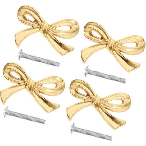 Poignées de porte en laiton doré forme nœud, élégantes meubles et (1/5)