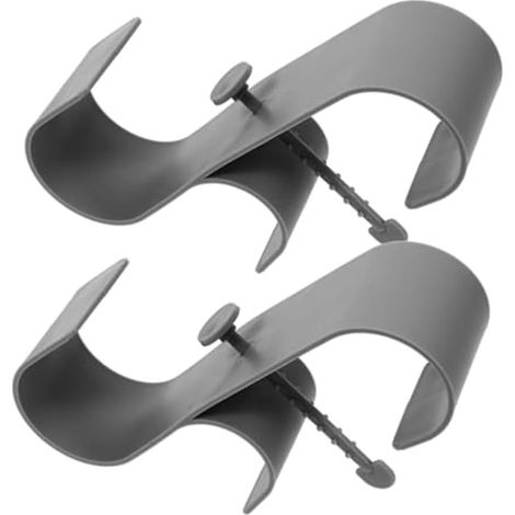 Set of 2 hooks doubles for towels of pool and tools of garden, supports of suspension in plastic strong for organizer of the storage and gray (gray) (1/5)