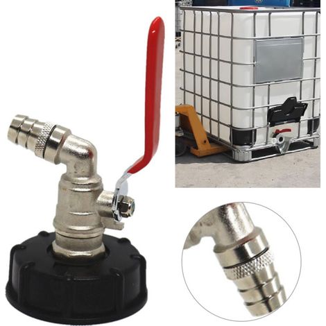 Connettore IBC in ottone cromato S60X6 - Rubinetto GHT da 3/4" - Adattatore di scarico per serbatoio da 1000 litri (prodotti per acqua/liquidi) (1/4)