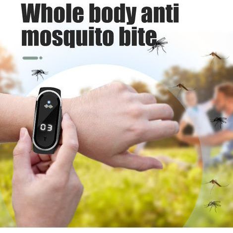 M21 Smart Ultraschall-Mückenschutzarmband, elektronischer Insektenschutz, Flagship Edition, weißes Gehäuse: Uhrzeit + Mückenschutz + Thermometer + Schrittzähler (1/5)