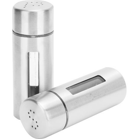 Set di barattoli per spezie in acciaio inox con supporto per la sala da pranzo. (1/5)