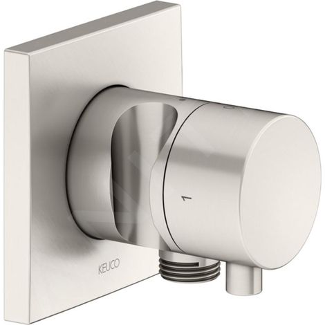 Keuco KE Robinet d'arrêt/inverseur 2 voies IXMO Comf.59557, raccord de flexible/douchette, carré, Nickel brossé, 59557051202 (1/2)