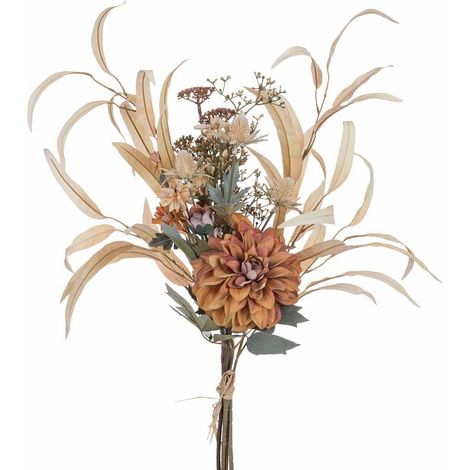 Planta ramo de dalias decorativa artificial naranja 35x15x62h cm (1/5)