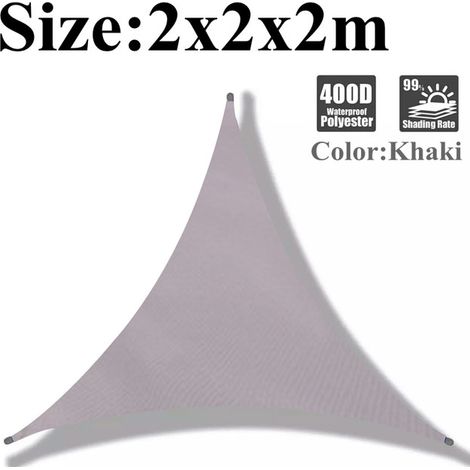 Waterproof Garden Shade Sail Awning, 95% UV Blocking, Sun Protection Shelter Awning for Patio, Backyard, Camping, Pool, 2x2x2m