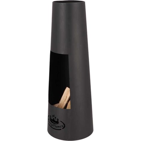 Esschert Design – Chauffe terrasse rond métal 37,5x37,5x100,5 cm – Structure robuste en métal – Pour espaces extérieurs – Design compact et élégant