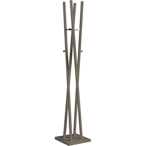 Perchero moderno mod. 470 herrajes cromo brillo lacado moka, 182 cm(alto)34 cm(ancho)34 cm(largo) (1/2)