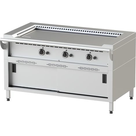 TEPPAN YAKI JUMBO GAZ SOUBASSEMENT - 3 ZONES DE CHAUFFE - 21 kW - NAYATI