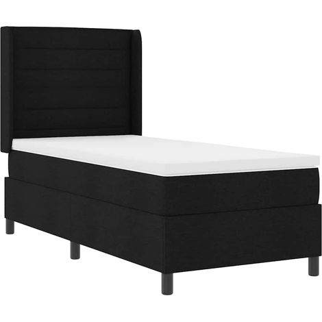 Maison Exclusive - LED Boxspringbett mit Kopfteil Schwarz 80 x 20