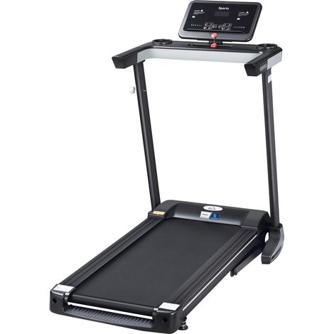 Tapis course électrique pliable vitesse 1-12 km/h avec écran LCD, appareil cardio maison noir (1/5)