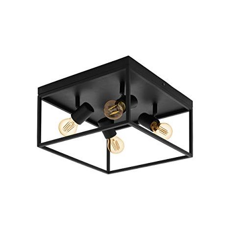 Plafoniera Moderna Silentina Acciaio Nero 4 Luci E27 (1/3)