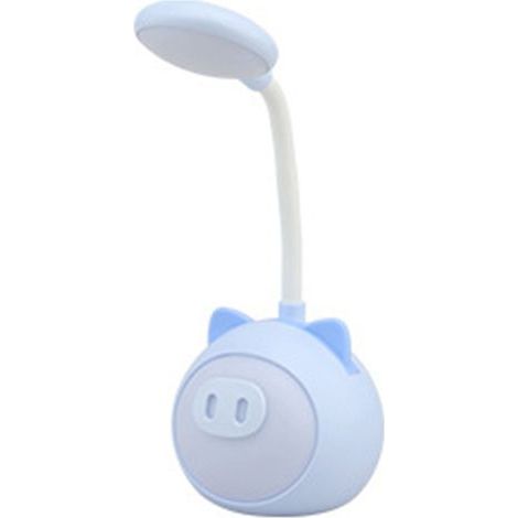 LED desk lamp for eye care, USB rechargeable, dimmable, adjustable color temperature, reading lamp for bedside, study, or office, blue (1/5)