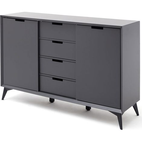 Buffet/bahut modulable moderne 137 cm gris/blanc Etienne (1/5)