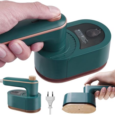 DOLASO Reisebügeleisen: 40 W tragbares Mini-Dampfbügeleisen mit 50 ml Wasser, faltbares Dampfbügeleisen, 30 Sekunden schnelles Aufheizen, tragbare Bügelmaschine für Reisen und Zuhause (grün) (1/5)