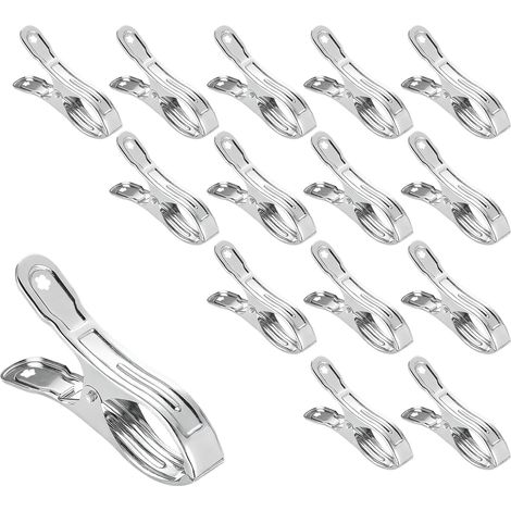 Lot de 15 pinces pour bâche, acier inoxydable, ouverture 5 cm, fixation piscine hors-sol, résistant intempéries (1/5)