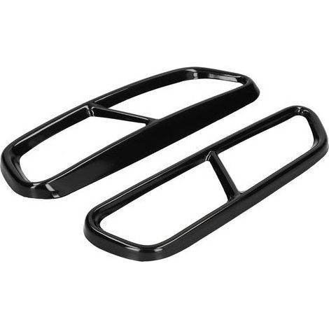 Vierfach-Auspuffendrohr aus glänzend schwarzem Edelstahl, Ersatzteil für Audi A6 C7 2016-2018