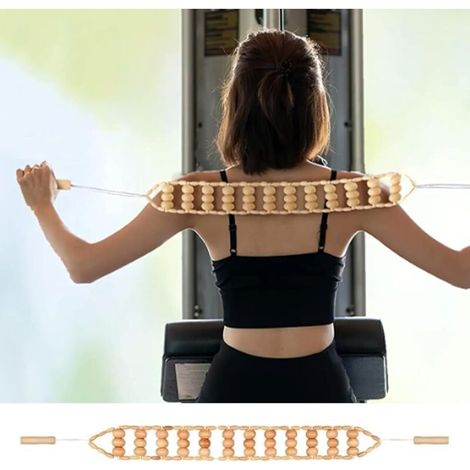Masseur de Dos de Corde, Rouleau de Massage en Bois pour Maderoterapia Massage Ball Roller Handheld Masseur de Corps en Bois pour le Soulagement de la Fatigue Corporelle (1/5)