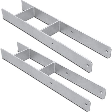 2x Ancoraggio H Supporto post 91MM zincato a caldo Ancoraggio post Carport (1/5)