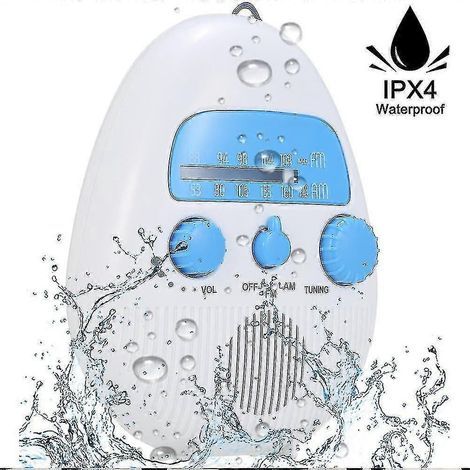 Radio-réveil de douche mini portable sans fil et étanche à suspendre (1/3)