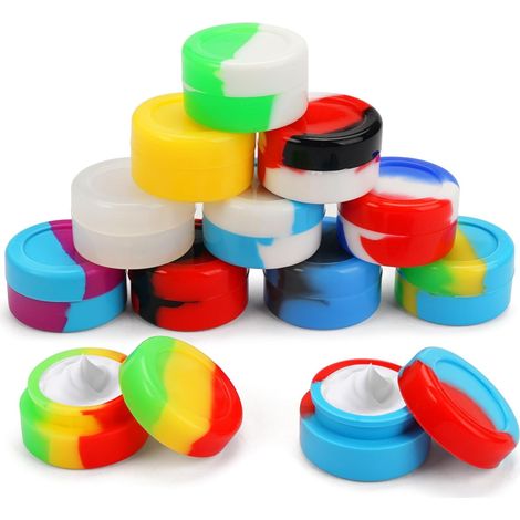 12 mini envases de silicona de 5 ml, tarros de crema de silicona vacíos (1/5)