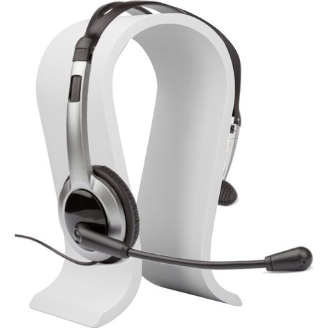 Soporte de madera blanca para auriculares (en forma de U) para la oficina - Soporte de madera blanca para auriculares en forma de U (24,7 cm) (1/5)
