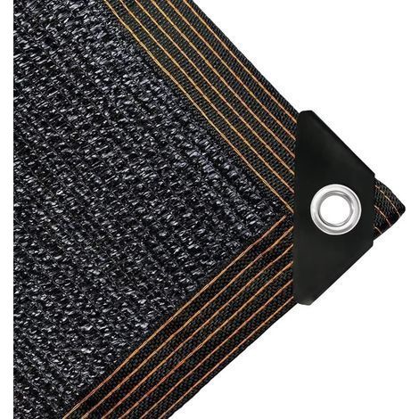 Sonnenschutznetz, 2 x 2 m, schwarz, Schattierungsnetz, Garten, Schattierungsnetz mit Ösen, 70 % Schattierung, UV-beständig, zum Schutz von Pflanzen, Gewächshaus, Gartenhaus oder Hundezwinger (1/5)