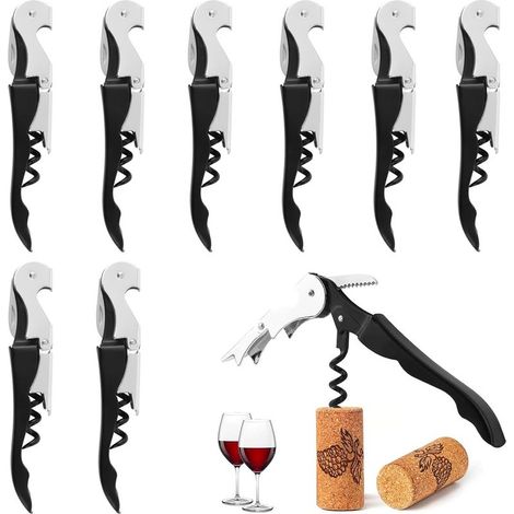 Lot de 8 Limonadier Professionnel, Tire Bouchon, 3 en 1 Tire Bouchon Sommelier, Couteaux de Sommelier en Acier Inoxydable avec Décapsuleur et Coupe-Capsule, Qualité Hôtel et RestaurantC (1/5)