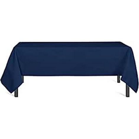1 Nappe rectangle, Polyester, Anti-tâches, Waterproof, Bleu marine, 140x240 cm, Salon (1/3)