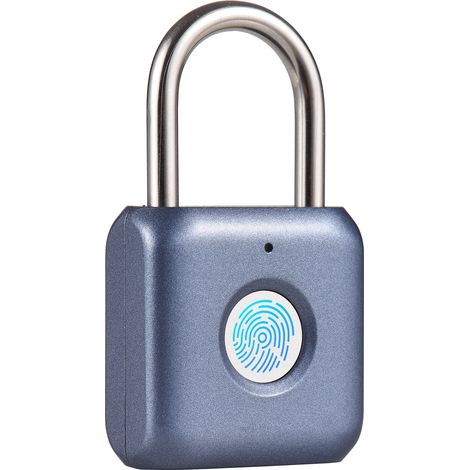Mini cadenas à empreinte digitale rechargeable USB, 20 empreintes digitales, étanche IPX2, antivol, pour porte, vélo, bagages, sac à dos, armoire (1/5)