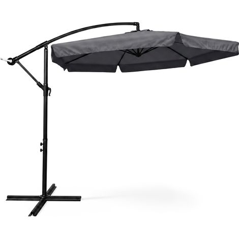 Parasol de jardin et de terrasse CYNIA imperméable en gris foncé, Poids 11,7 kg Dimensions L300 x l300 x H245 cm (1/5)