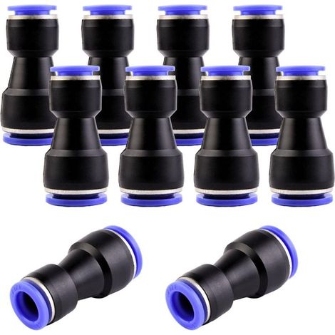 10 – Schnellkupplung – Pneumatikgetriebe – Steckanschluss für Luft und Wasser für die industrielle Automatisierung, Schwarz und Blau, 14 x 12 mm (1/5)