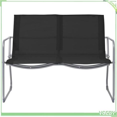 Salon de jardin - FAFEICY - 44352 - Ensemble 4 pcs - Tissu textilène - Structure acier - Noir (1/5)