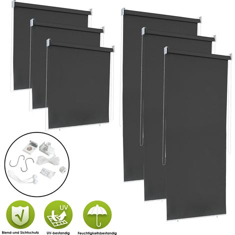 Swanew – Store enrouleur vertical 140 x 140 cm – Toile imperméable résistante aux UV – Protection contre le vent – Brise-vue anthracite