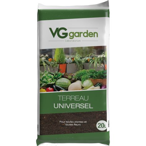Terreau universel 20L avec engrais NPK 14-16-18 – Retention d'eau 80% – Pour plantation et repiquage de toutes plantes