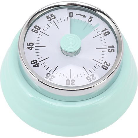 Mechanischer Countdown-Timer mit Edelstahlzifferblatt für Büro oder Arbeitszimmer, hellgrün (1/5)