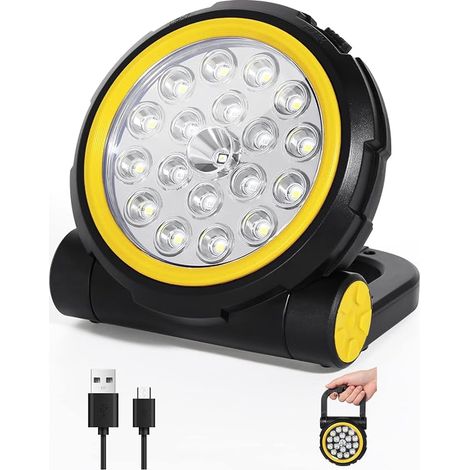 LED Floodlight, 5200mAh Battery, Portable Emergency Light, 10W, 800Lm, Super Bright, 180° Foldable and USB Charging, IPX5 Work Light with 4 Lighting Modes, for Failure (1/5)