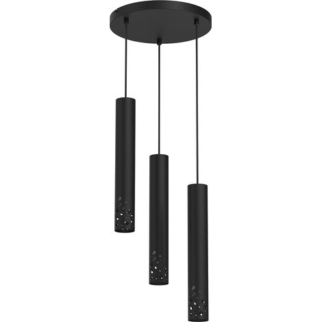 Lampada sospensione Luminex Tibia Buble nera 3xGU10