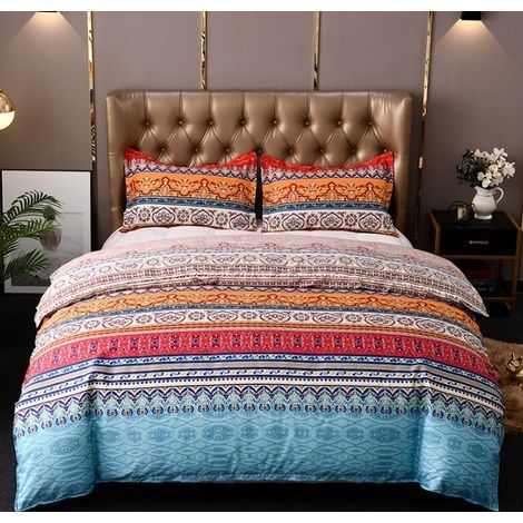 – Couvre-lit matelassé double 220x240 cm – 3 pièces réversibles en microfibre douce – Hypoallergénique et respirant (1/5)