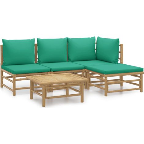 Maison Exclusive - Set Salotto da Giardino 5pz con Cuscini Verdi Bambù