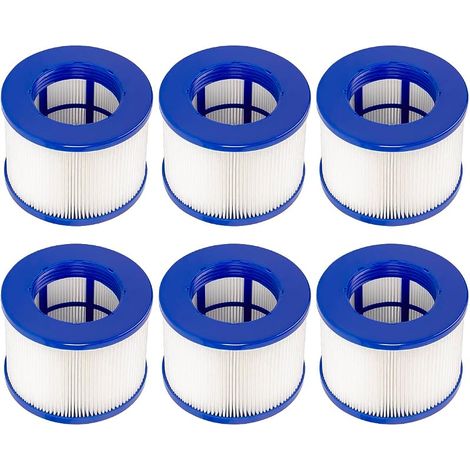 6 pièces Cartouche de Filtre de Rechange Compatible avec Clever Spa, pour Cosy Spa Filtre, pour Filtre Spa Gonflable, Filtre 75 x 100 mm,Hot Tub Filter. (1/5)