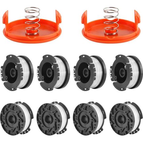 Black & Decker A6481/A6485 kompatible Trimmerfadenspule – 10 Stück, 1,65 mm Durchmesser, mit Abdeckungen und Federn