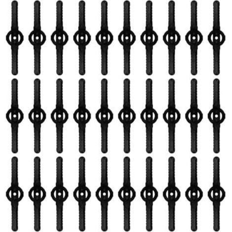 ZVD-30 pcs lames de rechange en plastique, lames de coupe-bordures, lames de tondeuse, accessoires de tondeuse, lames de rechange pour coupe-bordures sans fil - (noir) (1/4)