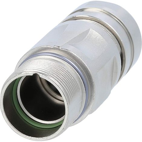 Phoenix Contact M23 RF Kupplungssteckverbinder gerade Stift / Buchse Kabelabgang gerade, Klemmbereich 3,0mm - 13,2mm Farbe silber - 1 Stück (1/3)