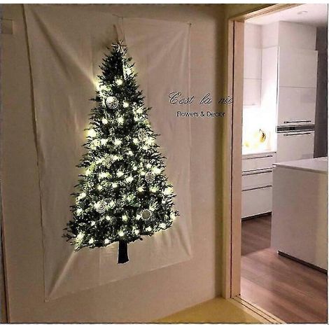 Tapisserie murale simple en pin suspendue, motif sapin de Noël, petit fond frais pour les fêtes, nouvelle collection (1/4)