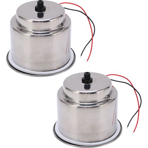 Lot de 2 porte-gobelets lumineux à 8 LED en acier inoxydable 304 avec trou de drainage pour bateau, voiture, LED verte (1/5)