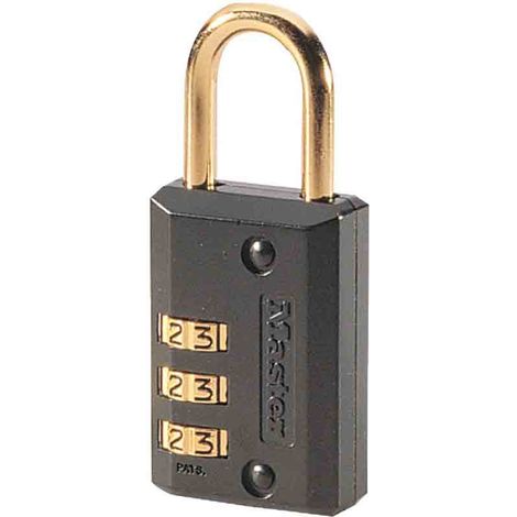 Master Lock 647EURD Zahlenschloss mit Zinkgehäus, Schwarz, 7,4 x 3 x 1,2 cm
