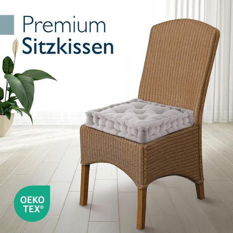 Lot de 2 coussins de sol Coussin d'assise Mila, 50x50cm, taupe