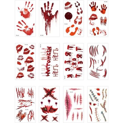 Autocollants D'halloween Taches Rouges, 36 Feuilles Papier (1/5)