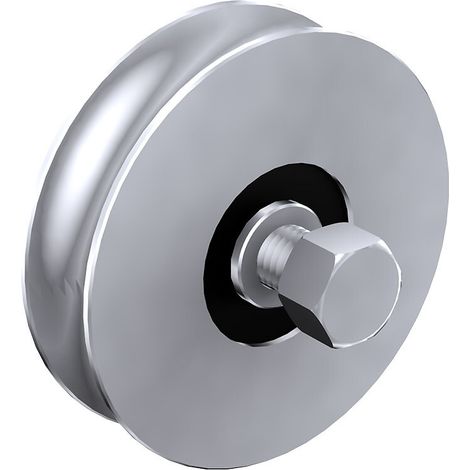 Galet Ø100 mm en INOX à gorge ronde Ø21 mm - 400 kg