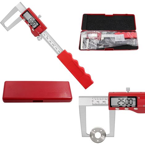 Digitaler Messschieber, Bremssattel 0-150 mm, digitales Bremsscheibenmessgerät aus Edelstahl, Messwerkzeug mit Aufbewahrungskoffer und LCD-Bildschirm für Mechaniker und Autoenthusiasten